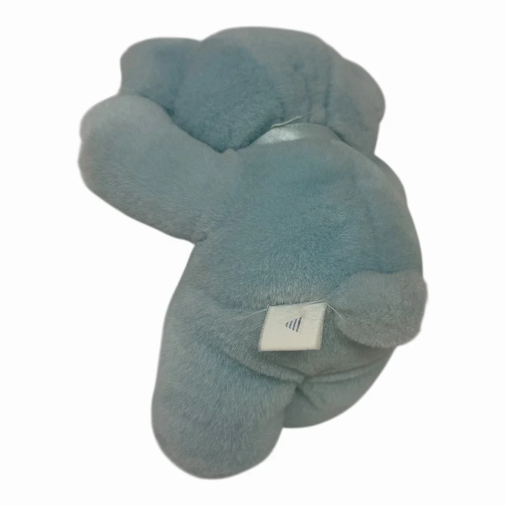 Blue Teddy Bear Vintage Plush with‎ Bow Stuffed Animal